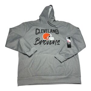 NFL Cleveland Browns Hoodie‎ Mens XL Grey Pullover Sweatshirt Football NWT